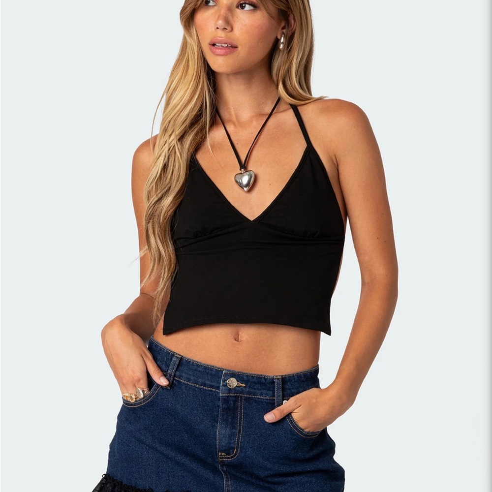 Edikted black open back tank